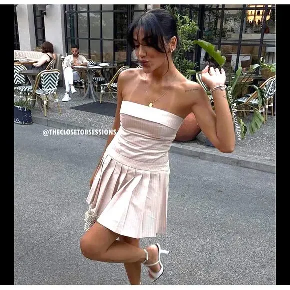 ZARA BLOGGER FAVE!!! Short Pleated Dress NWT - Picture 6 of 16